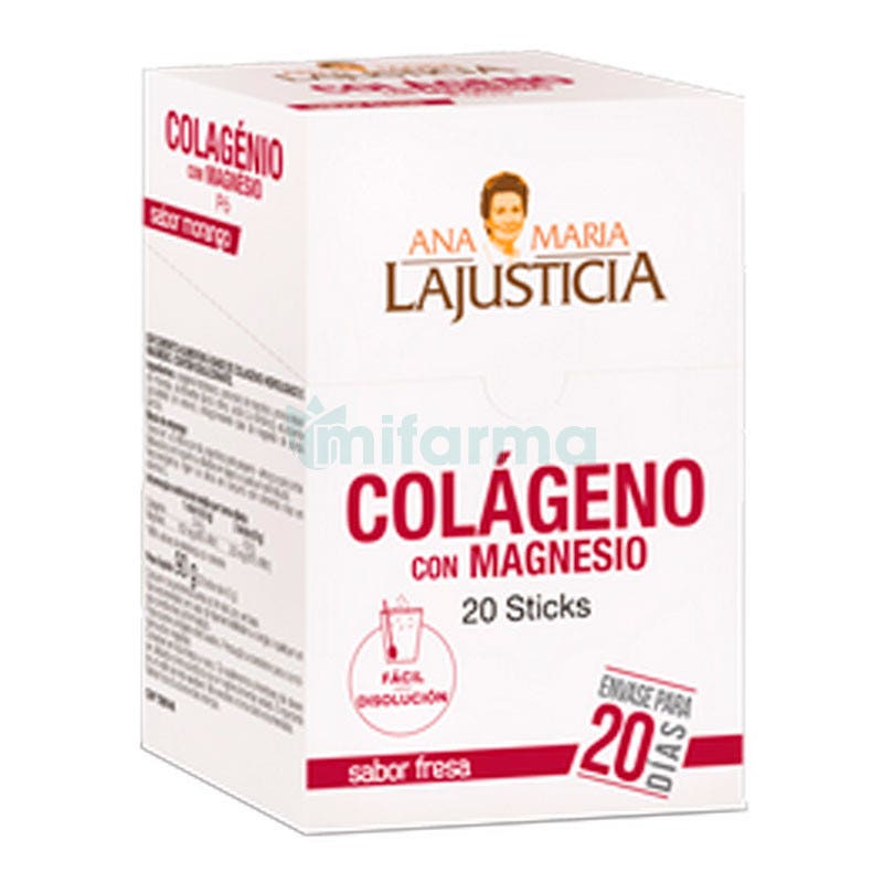 Colageno con Magnesio Ana Maria LaJusticia 20 Stick Sabor Fresa