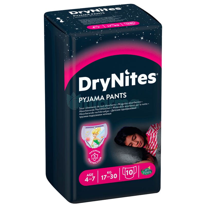 Panales Huggies DryNites Nina 4-7 anos 10 Uds