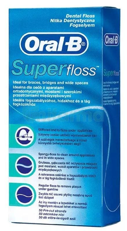 Oral B Seda Dental Super Floss 50 Hebras Precortadas