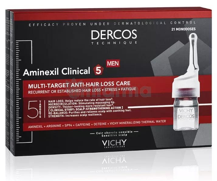 Vichy Dercos Aminexil Clinical 5 Tratamiento Anticaida Hombre 21x6ml
