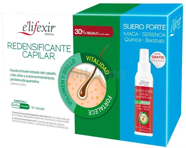 Elifexir Esencial Redensificante Capilar 2x30 Capsulas Suero Forte Anticaida 35 ml
