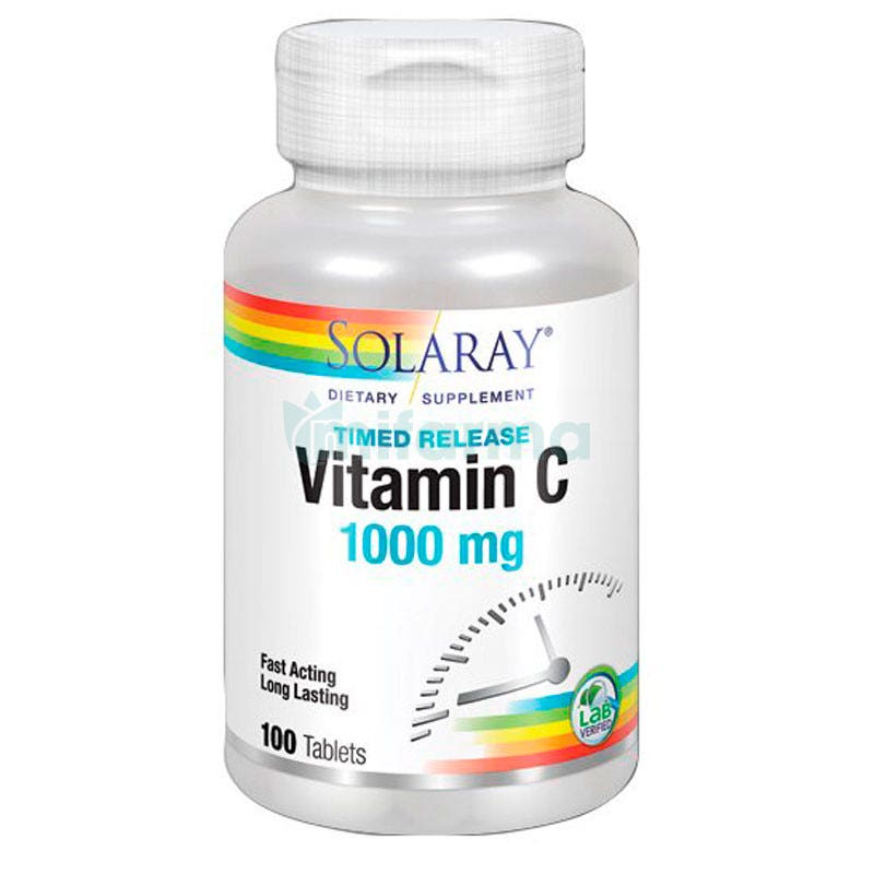 Vitamina C 1000mg Solaray 100 Comp Accion Retardada