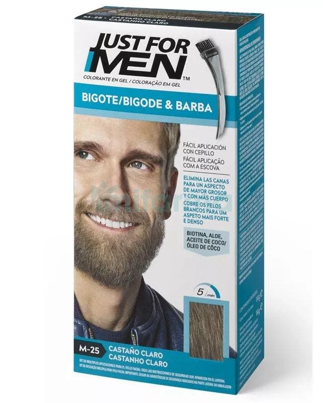 Just For Men Bigote  Barba y Patillas Para el Hombre Color Castano Claro