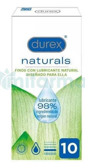 Durex Naturals Preservativos Finos Lubricante Natural 10 Uds