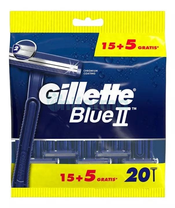 Maquinilla Afeitar Desechable Gillette Blue II Fija 15 5Uds