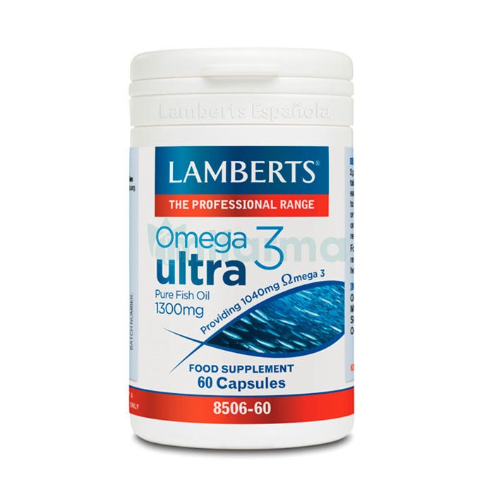 Lamberts Omega 3 Ultra. Aceite de Pescado Puro 1300mg 60 Comprimidos