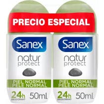 Sanex Natur Protect Desodorante Roll-On Piedra de Alumbre Piel Normal 2x50 ml