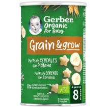 Gerber Organic Puff Cereales con Platano 8m 35 gr