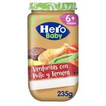 Hero Baby Tarritos Verduritas con Pollo y Ternera 6m 235 gr