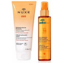 Pack Nuxe Sun Gel Champu Aftersun 200ml y Aceite Bronceador SPF10 Spray 150ml