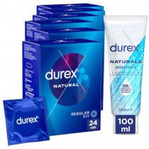 Durex Lubricante Natural Hidratante 100 ml Natural Plus Easy On Preservativo 6x24 uds