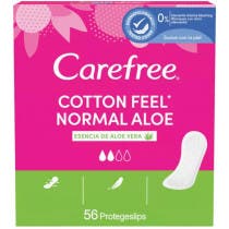 Carefree Cotton Feel Normal Aloe Protegeslips 56 uds